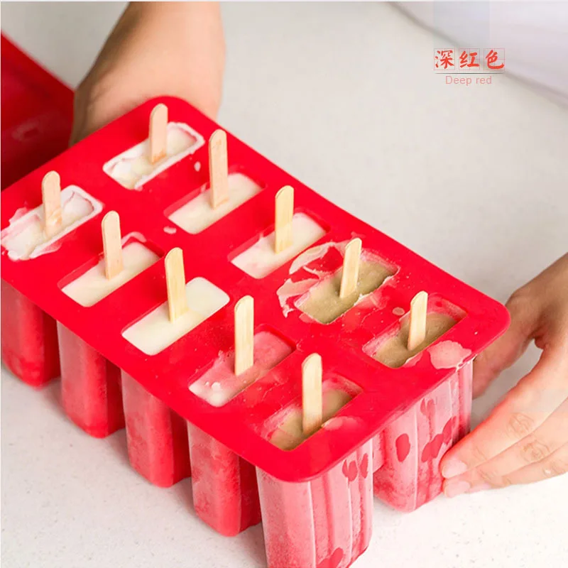 UPORS пищевая Popsicle силиконовые формы 4/10 полость домашняя кухня силиконовая форма для Фруктового мороженого на палочке BPA бесплатно Замороженные для леденца крем