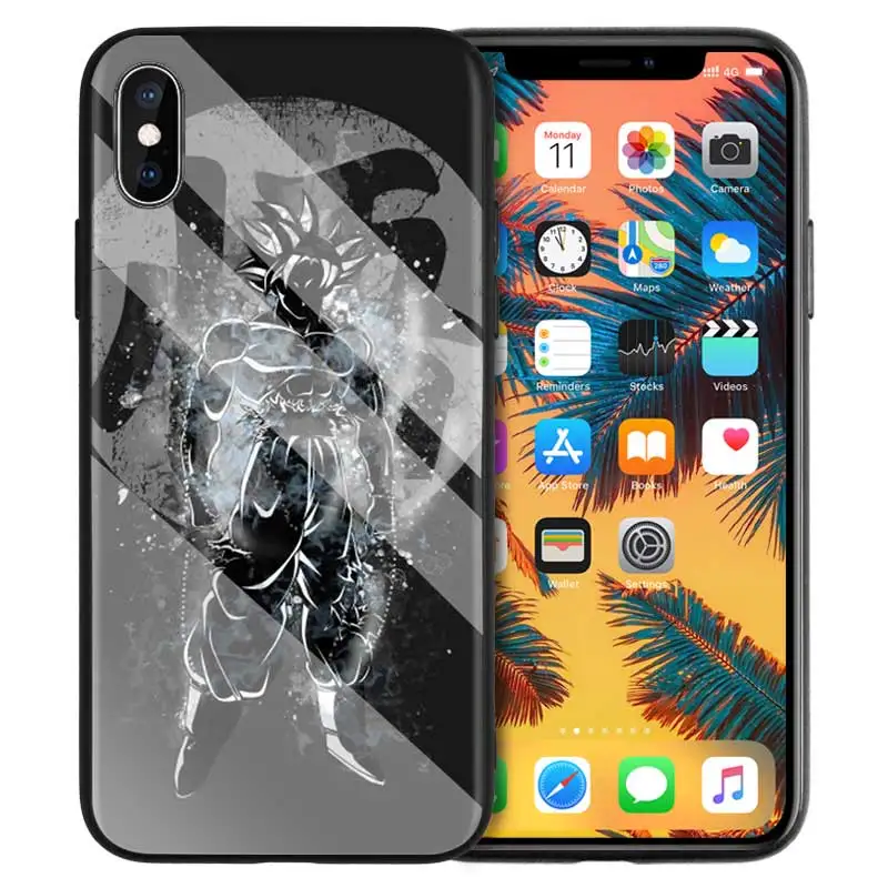 Жесткий чехол из закаленного стекла для Apple iPhone 7, 8, 6, 6 S, X, XR, XS, 11, 11Pro, MAX Plus, Dragon Ball, Z, тату, мультяшный Чехол для мобильного телефона