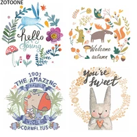 zotoone flower animals patches for clothing diy heat transfers thermal for t shirts stickers applications iron on stickers gifts