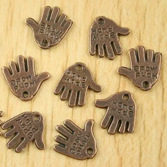 

80pcs copper-tone hand charms H2254
