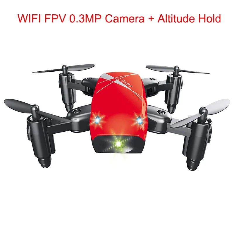 red Micro Складная RC Drone Quadcopter Скорость переключатель Крытый quadcopters Безголовый режим один ключ возвращение беспилотный rtf начальный уровень - Цвет: red