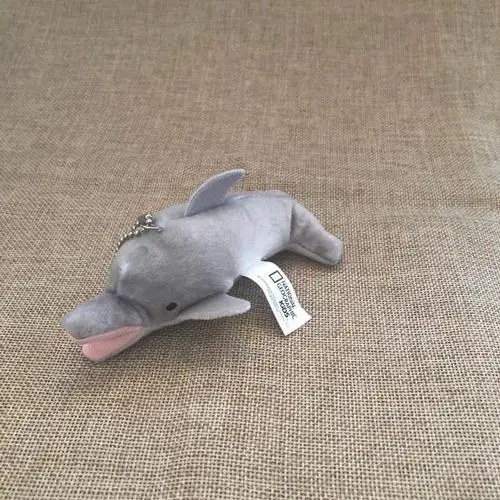dolphin Оригинальная мини-игрушка в виде желтой утки, совы, голубого Кита, Выдра, дельфин, Имитация животных, плюшевая игрушка, кукла, детский подарок на день рождения - Цвет: dolphin