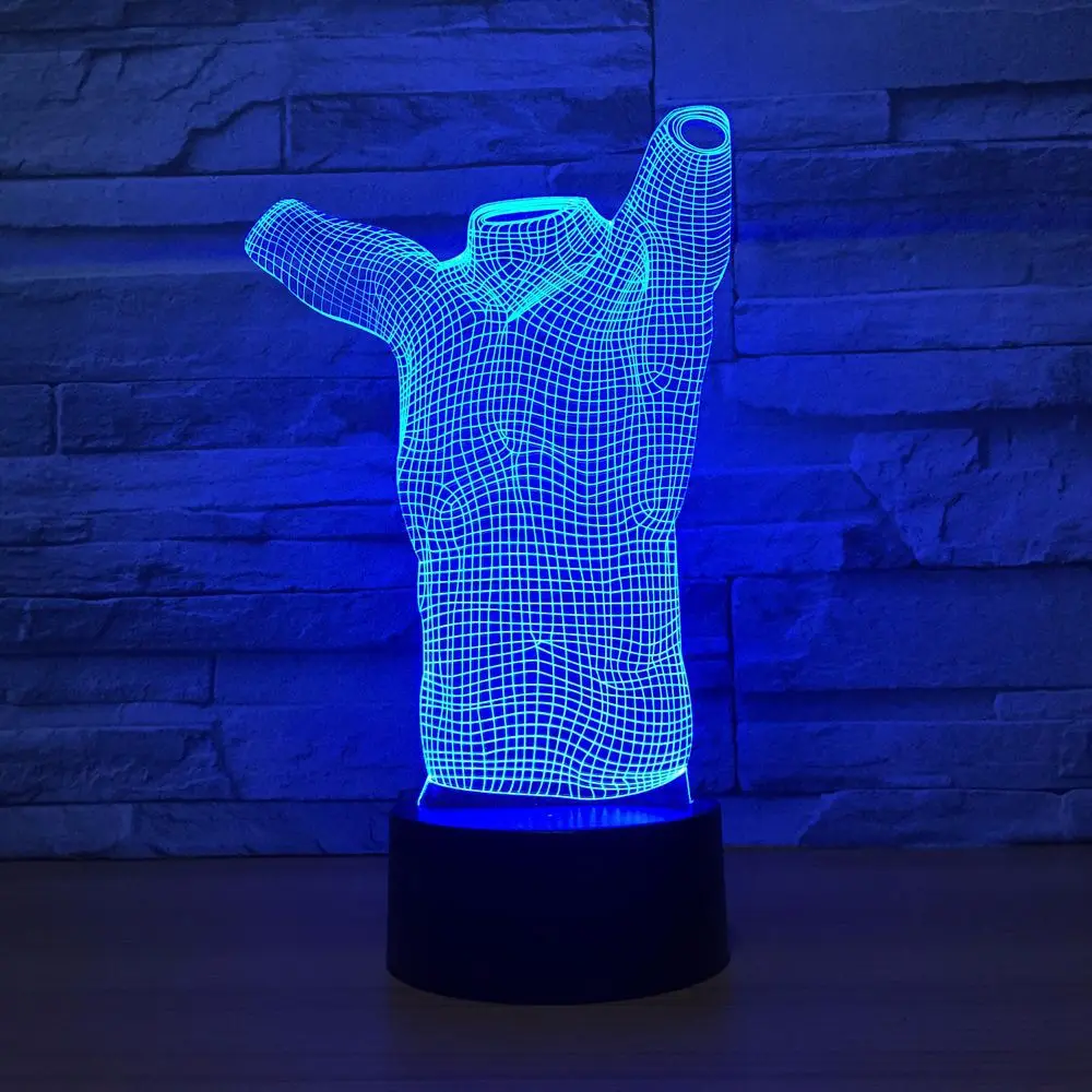 Абстрактная модель телефона акриловый светодиодный 3D ночник с USB 7 цветов