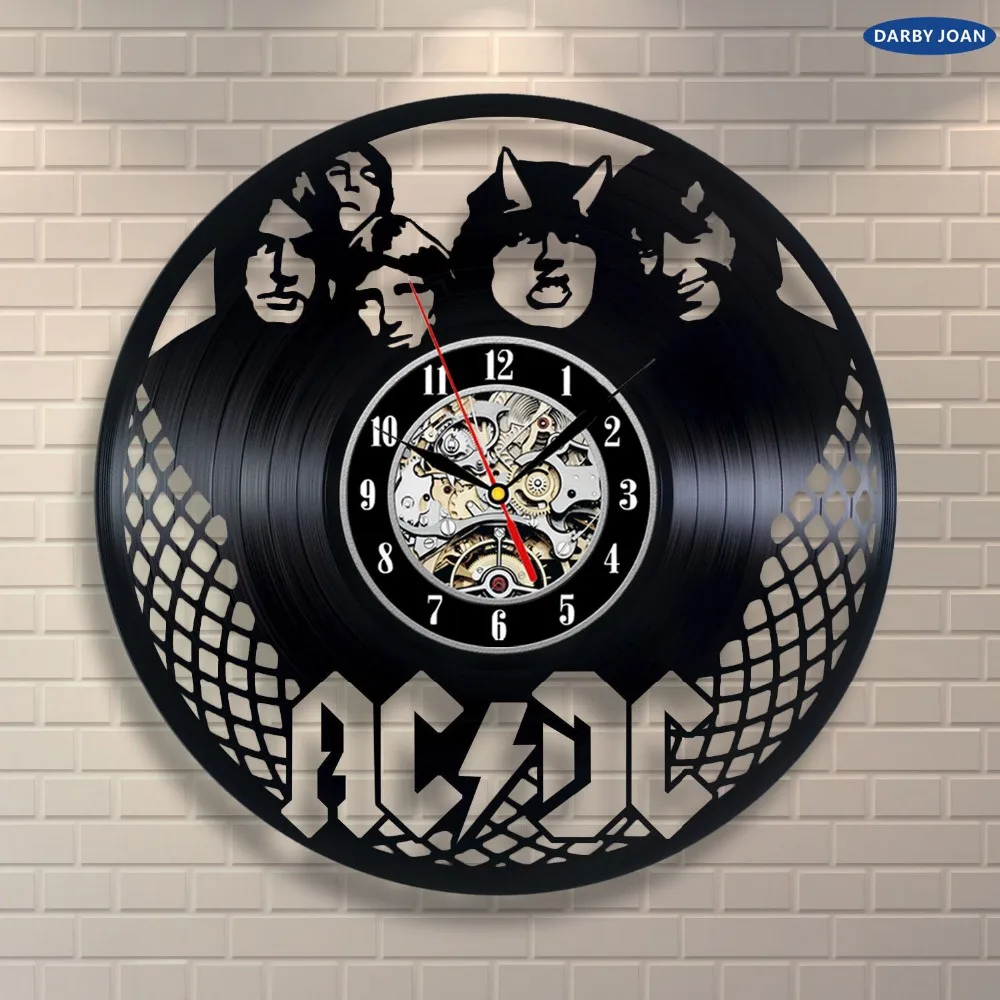 AC/DC виниловые настенные часы домашний декор веселый подарок Художественный Декор 1" 30 см, настенные часы saat будильник reloj большие настенные часы duvar