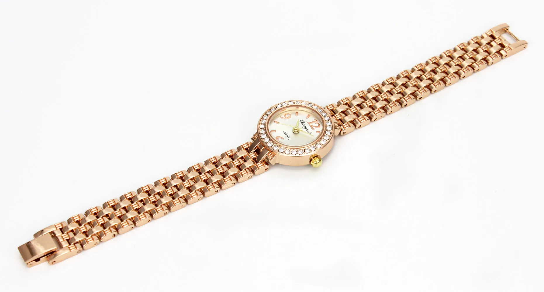 Новомодное очарование женщин Леди Девушка розовое золото браслет Кристалл цепь