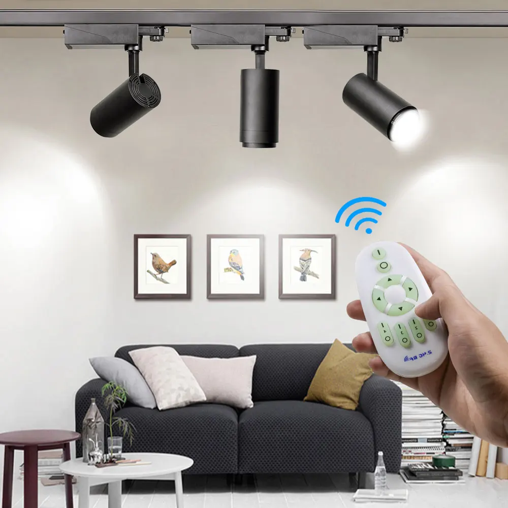 

2.4G RF Wireless Control LED Track Light 20W Color Changeable Adjustable Ceiling Rail Spotlights Zoomable Track Lighting Fixture