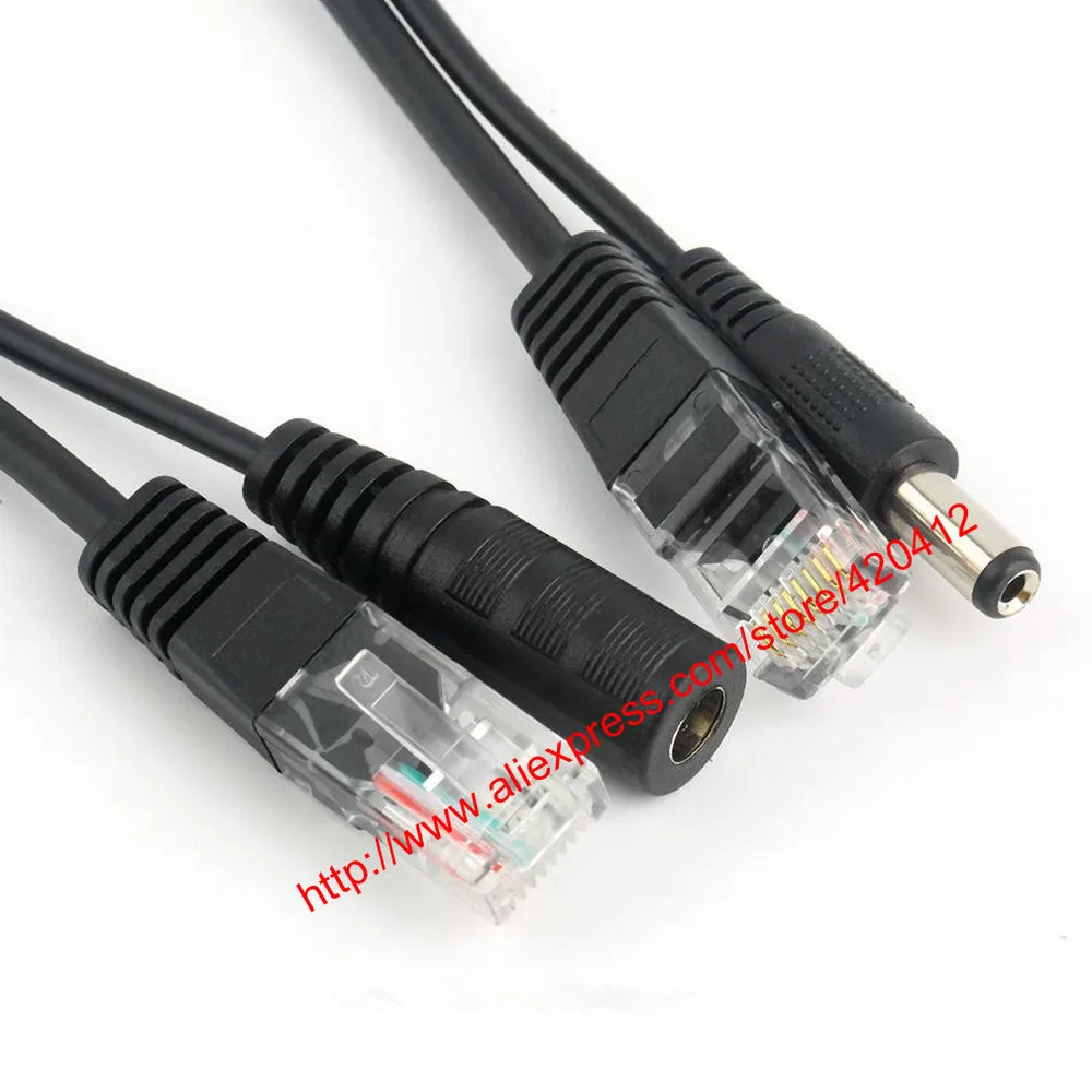 Бесплатная доставка 1 пассивный адаптер кабеля Power over Ethernet POE с инжектором RJ45 + сплиттером 5В 12В 24В 48В компьютерные кабели и разъемы.