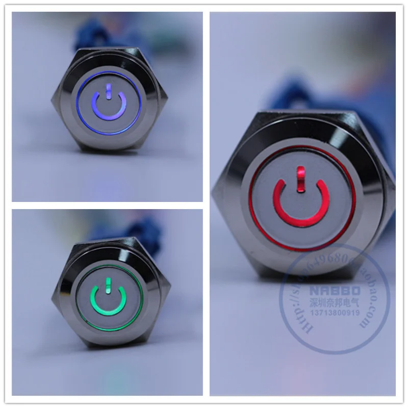 1 шт. в упаковке 12 мм Φ переключатель с подсветкой символ питания головка