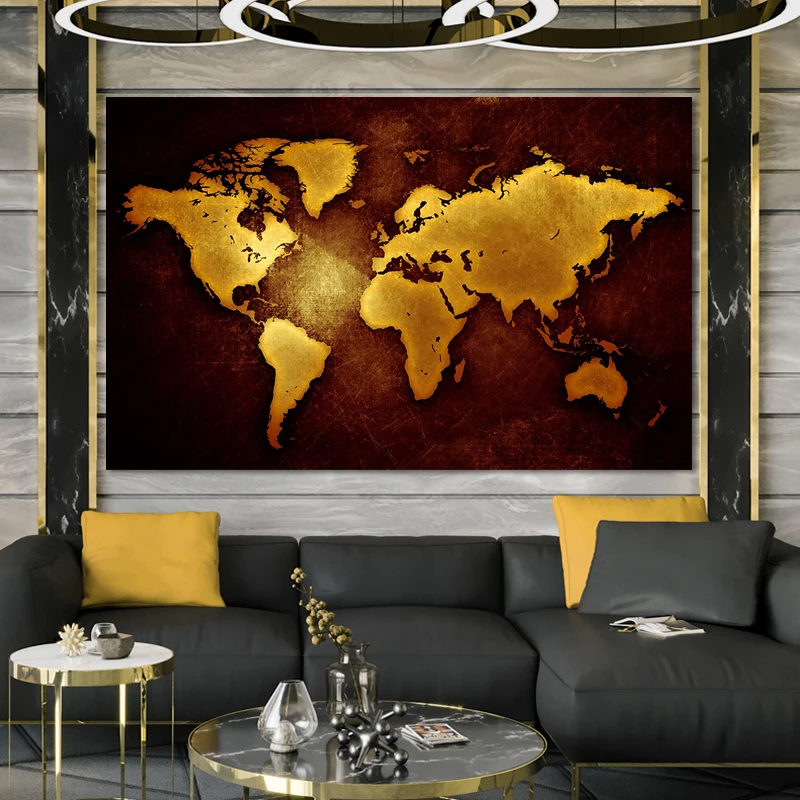 Современные постеры и принты настенная живопись на холсте Черное золото картины