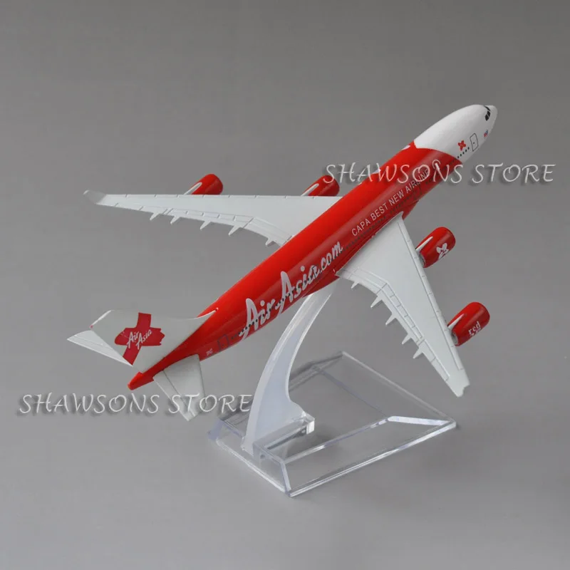 Diecast металлические 1:400 самолет модель игрушки Аэробус A340 300 Air Asia авиалайнер 15 5 см