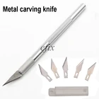 Металлическая ручка скальпель 6 лезвий нож резак для деревянной бумаги ремесло Ручка Ножи гравировка нож DIY ремонт ручные инструменты