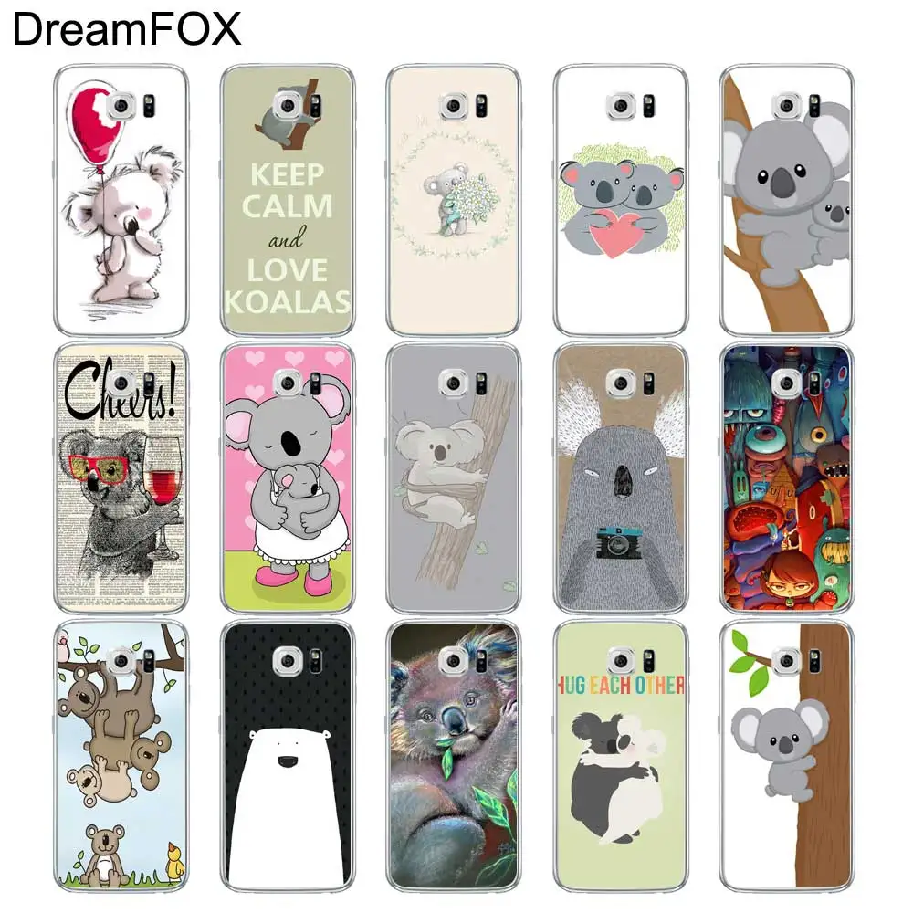 Мягкий силиконовый чехол из ТПУ DREAMFOX L195 Koala для Samsung Galaxy S5 S6 S7 S8 S9 S10 5G S10E Lite Edge Plus |