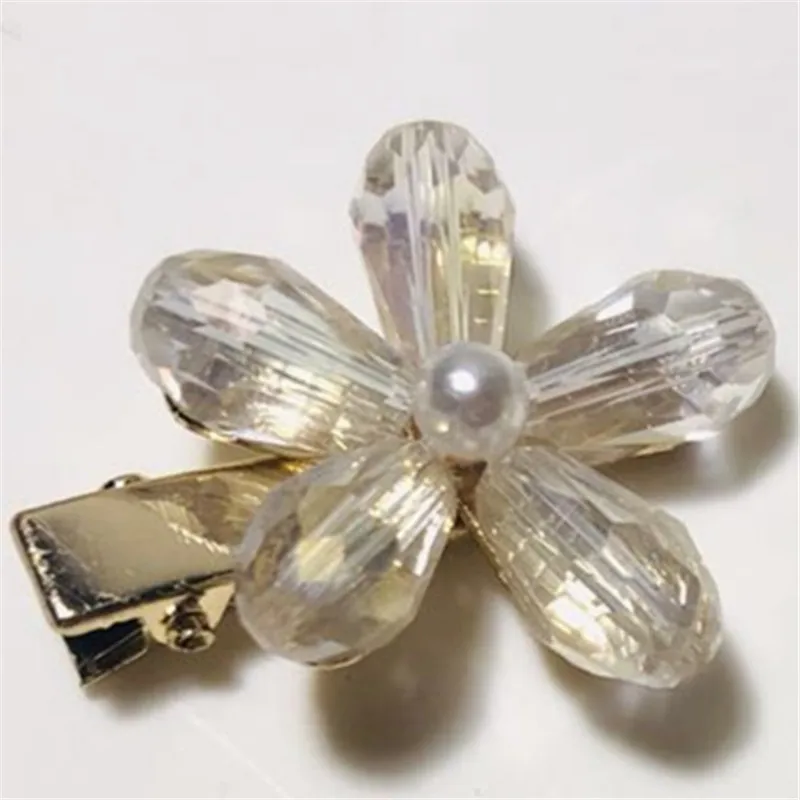 10 шт./лот модная детская заколка с кристаллами и цветами Винтажная для волос со