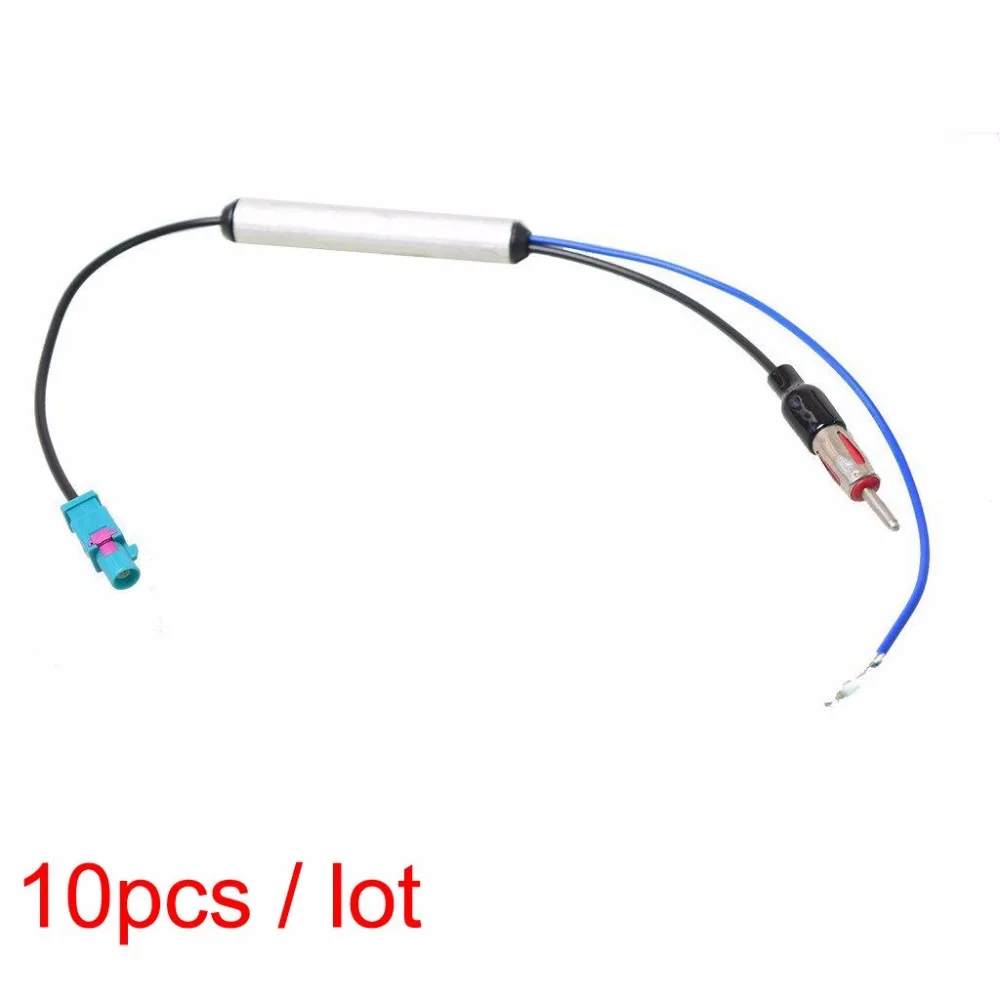 

10 PCS CAR RADIO ANTENNA Signal Booster Aerial Cable FAKRA To ISO DIN ADAPTER Male After-market GPS Navi DVD Stereo Head Unit