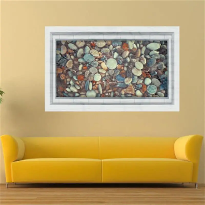 DIY 3D Cobblestone Removable Wall Stickers Wallpaper Mural Home Decoration | Дом и сад