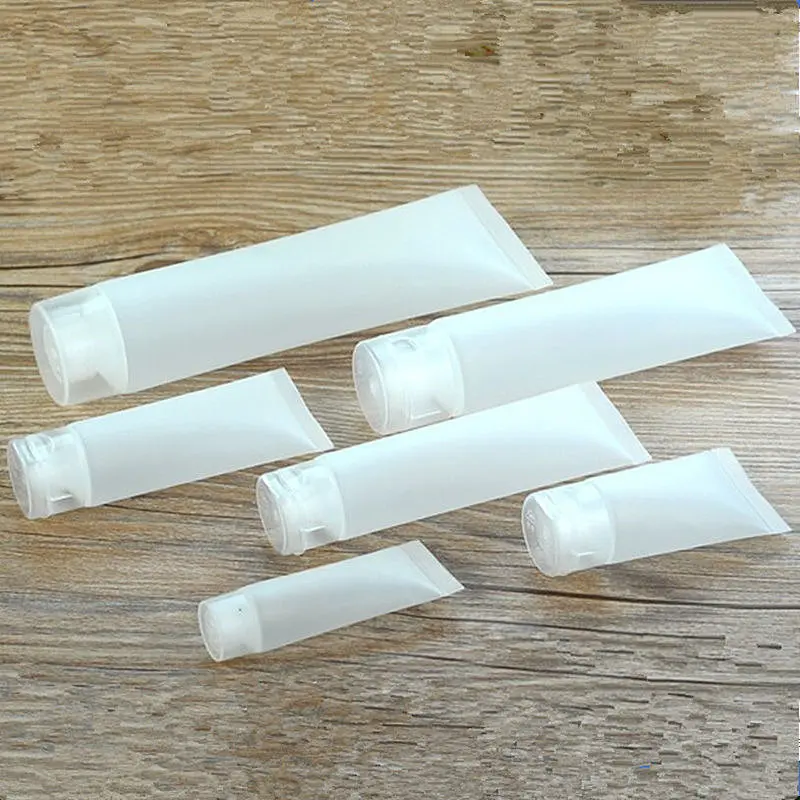

50pcs/lot 5g 10g 15g 30g 50g 100g Make Up Hand Cream Hose Sample Empty Liquid Cosmetic Hoses Frosted Hose Facial Cleanser Tube