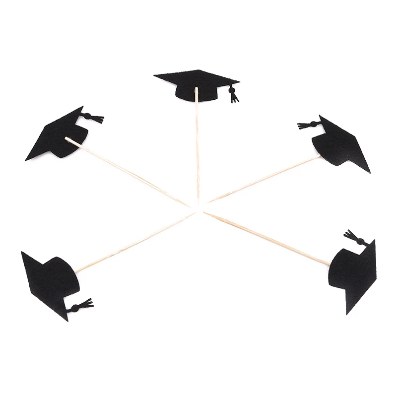 5 шт./упак. бумажная вставка для торта карта черная шляпа бант золотая ed