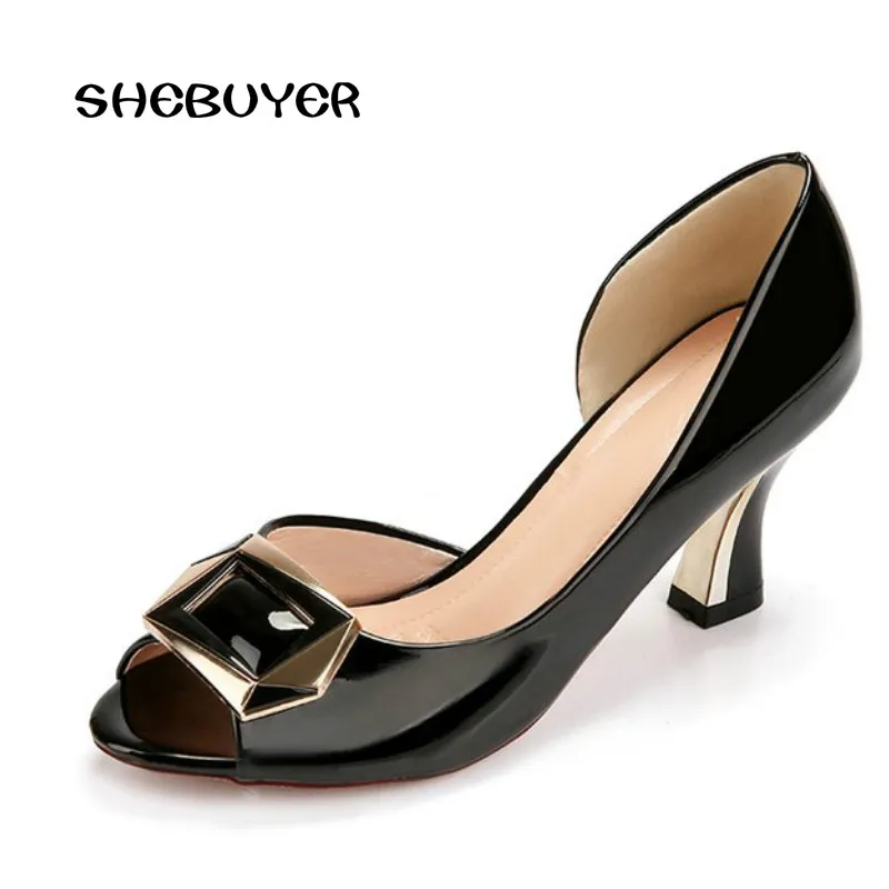 Shebuyer/модные женские туфли лодочки на высоком каблуке с открытым носком женская