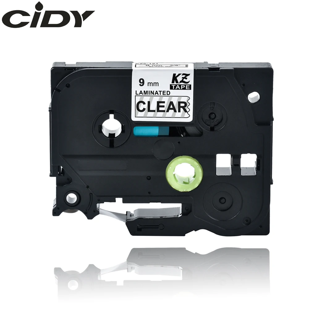 CIDY Tze 121 Tz121 черный на прозрачных ламинированных совместимых P touch 9 мм tze tz tze121