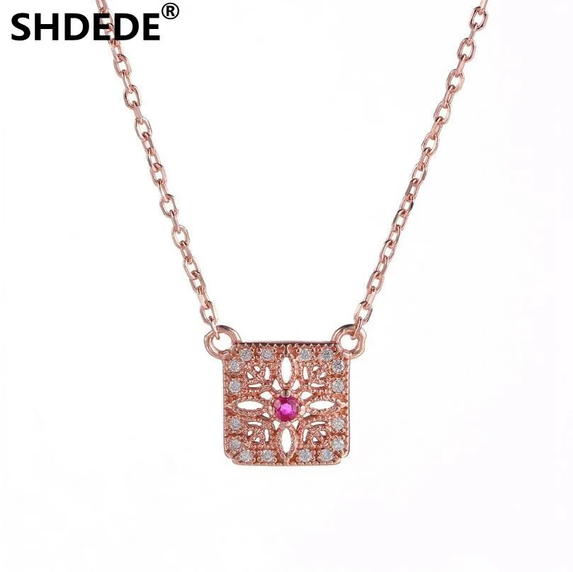 SHDEDE 925 Чистое серебро орнамент оптовая продажа женское ожерелье с кулоном