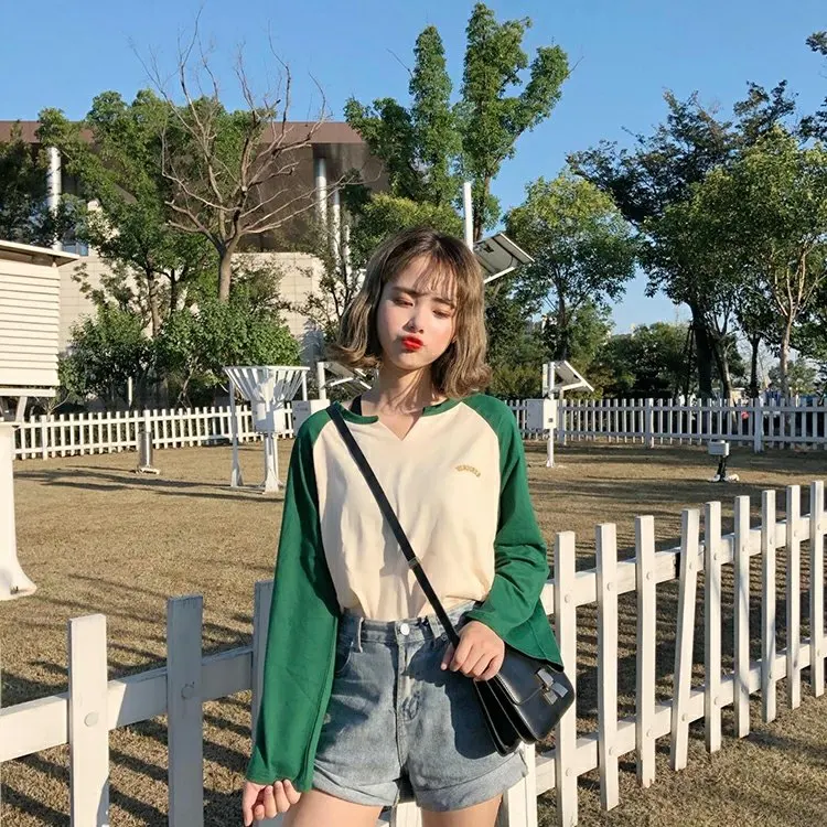 YouGeMan Fashion Woman T Shirt Autumn Clothing Korean Ulzzang Harajuku Letters Long Sleeve T-shirt Female Tshirt Tops