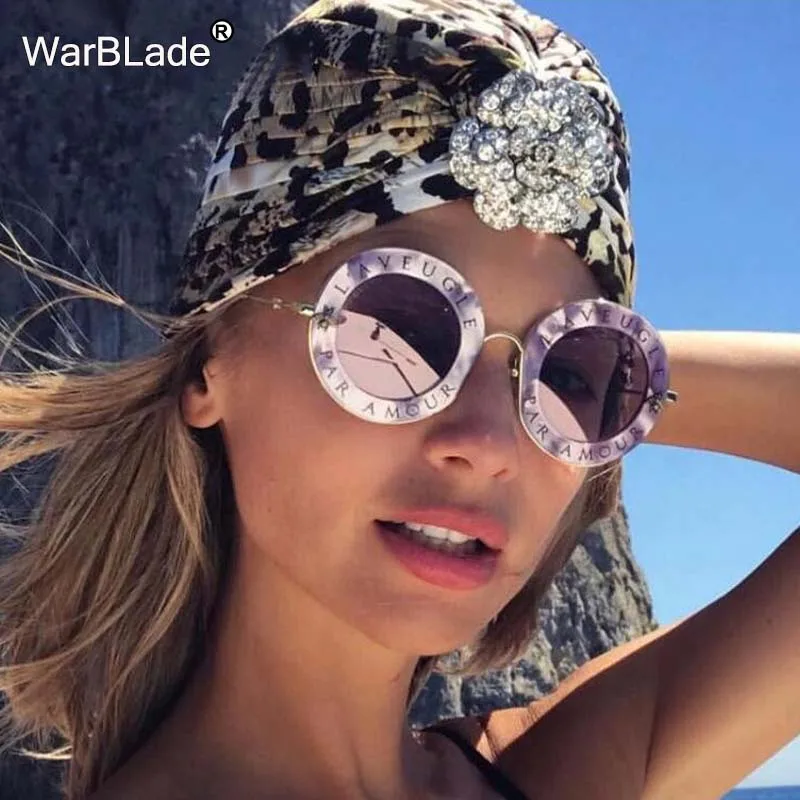 Женские круглые солнцезащитные очки в стиле ретро WarBLade брендовые дизайнерские с