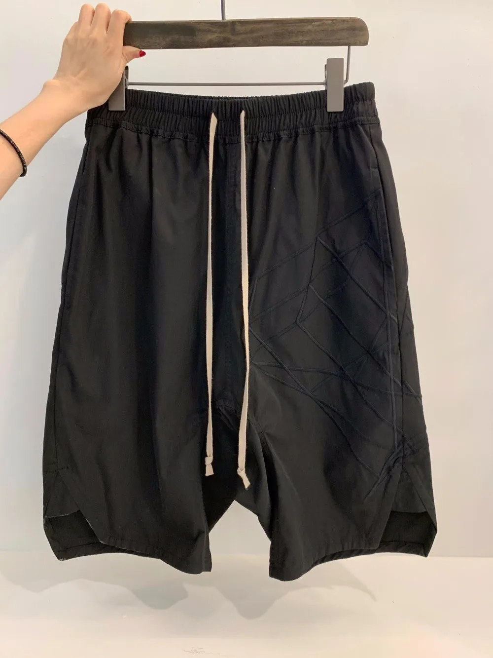 Мужские/Женские Короткие шаровары свободного покроя 19ss черные повседневные