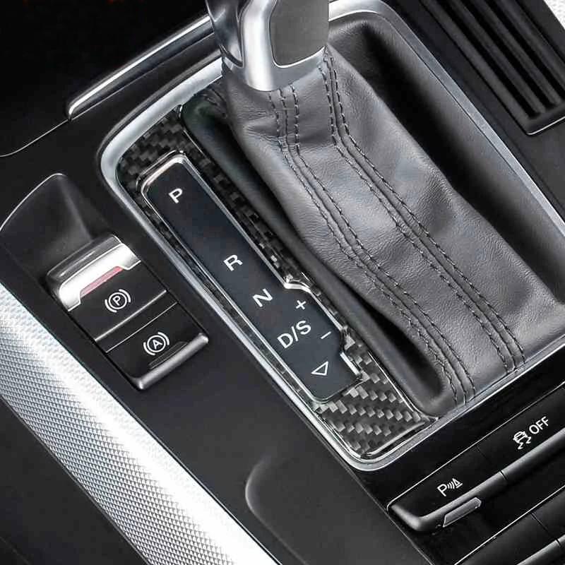 

Carbon Fiber Console Inner Gear Shift Box Sequins Cover Trim Stall Decoration strip 3D sticker for Audi A4 B8 A5 Q5 Car Styling