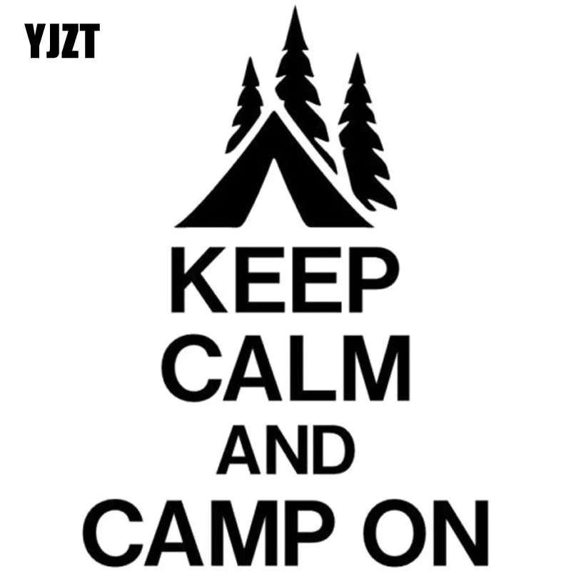 YJZT x 16 см наклейка с надписью KEEP CALM AND CAMP интересная виниловая автомобильная