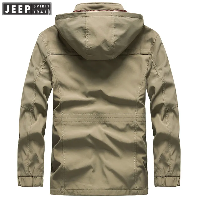 Мужская одежда JEEP 2019 весенние карго куртки пальто военный с капюшоном Куртка