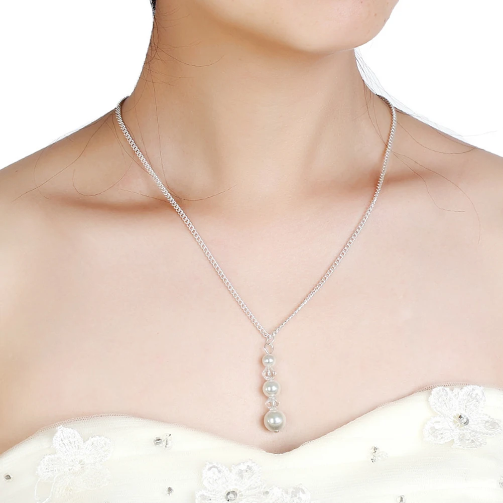 PIXNOR Мода невесты Хрустальная жемчужная подвеска ожерелье с открытой спиной