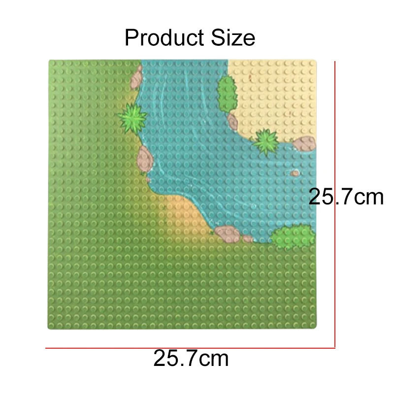 32*32 Dots Building Blocks River Grass Jungle DIY Road Parts Floor Island Scene Oasis baseplate Bricks Sets Children Toy Gifts | Игрушки и