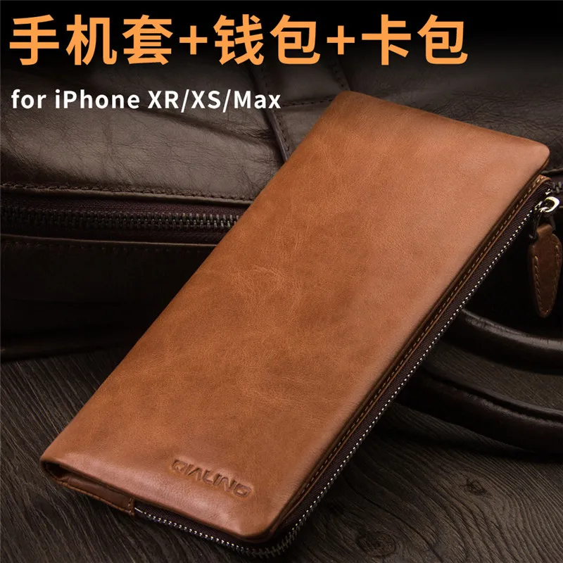 Женский чехол для телефона + кошелек карман карт из натуральной кожи iphone x xs max xr