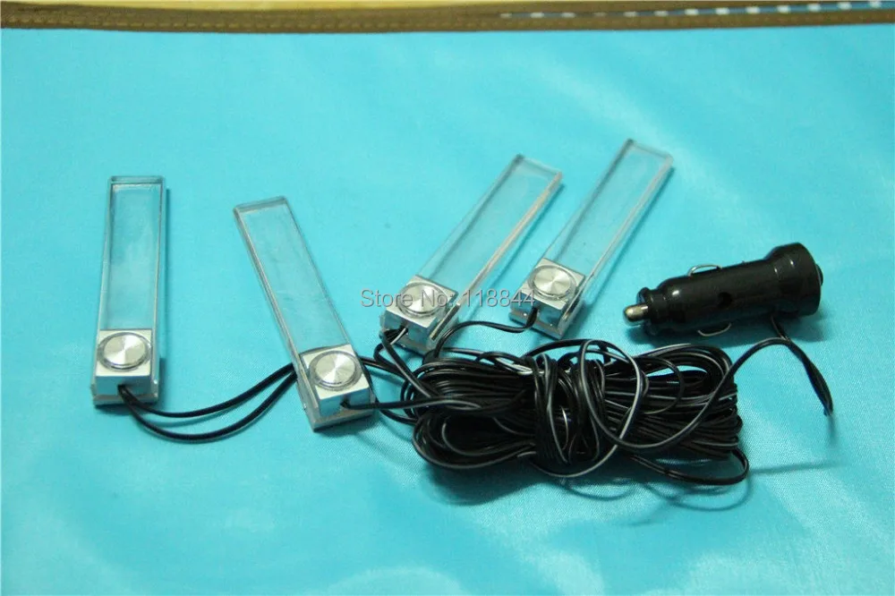 4 светодиодных цвета Рождественский автомобильный интерьерный торшер