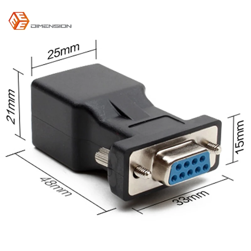 Новое поступление DB9 RS232 переходник мама-RJ45 мама COM-порт к LAN Ethernet-порту конвертер |
