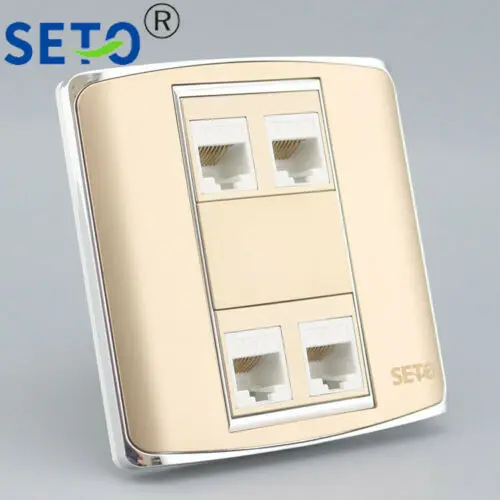 86 Type Four Ports RJ45 Cat6 Network Lan Wall Plate Socket Keystone Faceplate | Обустройство дома