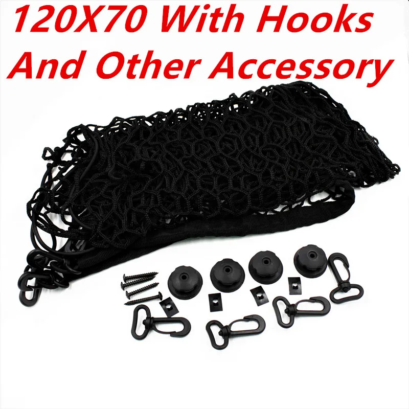 New Car Trunk Luggage Cargo Net 120 x 70 or 100 x 100 cm Elastic Storage Nylon Organizer Mesh Nets Universal For All Cars