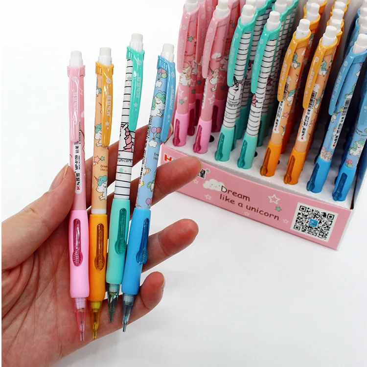 Карандаш автоматический с боковым прессом и единорогом 48 шт./лот | Канцтовары для