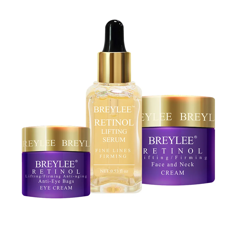 Set 3pcs BREYLEE Retinol набор Антивозрастная укрепляющая сыворотка для лица крем для глаз крем для лица для удаления тонкой линии морщин подтягивающий уход за кожей увлажняющий - Вес нетто: Set 3pcs
