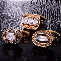 maishenou shirts cufflinks for mens with crystal brand luxury cuff links buttons wedding high quality jewellery color gold