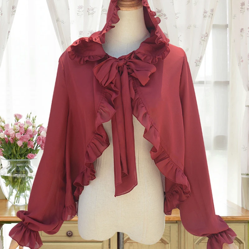 6 видов цветов Новая мода весна лето женский милый Лолита кардиган из шифона