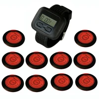 singcall wireless hotel bank service system thin one button pager 10 pagers and 1pc watch receiver ape6600