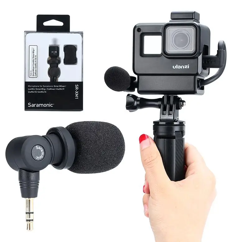 With V2 whole kit Saramonic SR-XM1 3,5 мм TRS микрофон Plug and Play микрофон для DSLR камер Видеокамеры муфта лобовое стекло подарок с V2/V2 Pro клетка - Цвет: With V2 whole kit