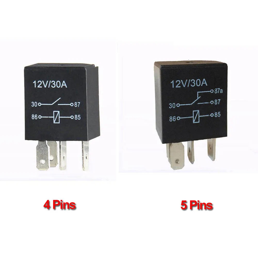 4 стежков на каждые 5 Pins 12VDC 30A Фиолетовый автомобильное реле 640W 10 55 Гц