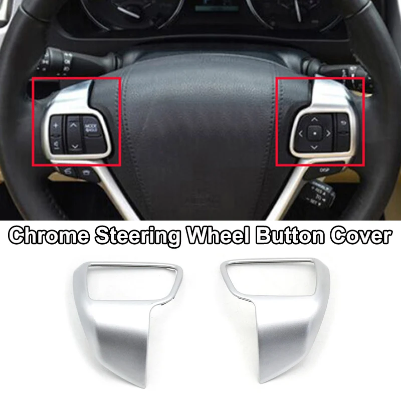 steering wheel cover Для Toyota Highlander Kluger хромированный переключатель интерьерный Кнопка крышка вентиляционное отверстие отделка украшение автомобиля Стайлинг - Цвет: steering wheel cover