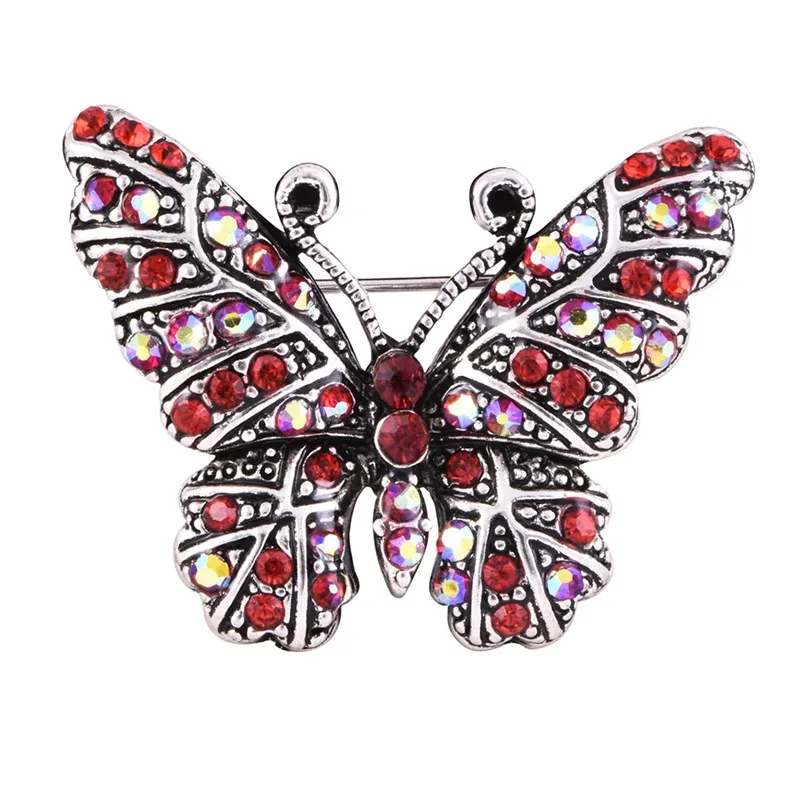 

PINKSEE Retro Rhinestone Butterfly Brooches Pins For Women Suit Hats Clips Shiny Lovely Animal Bijoux Brooch Bijouterie Gift