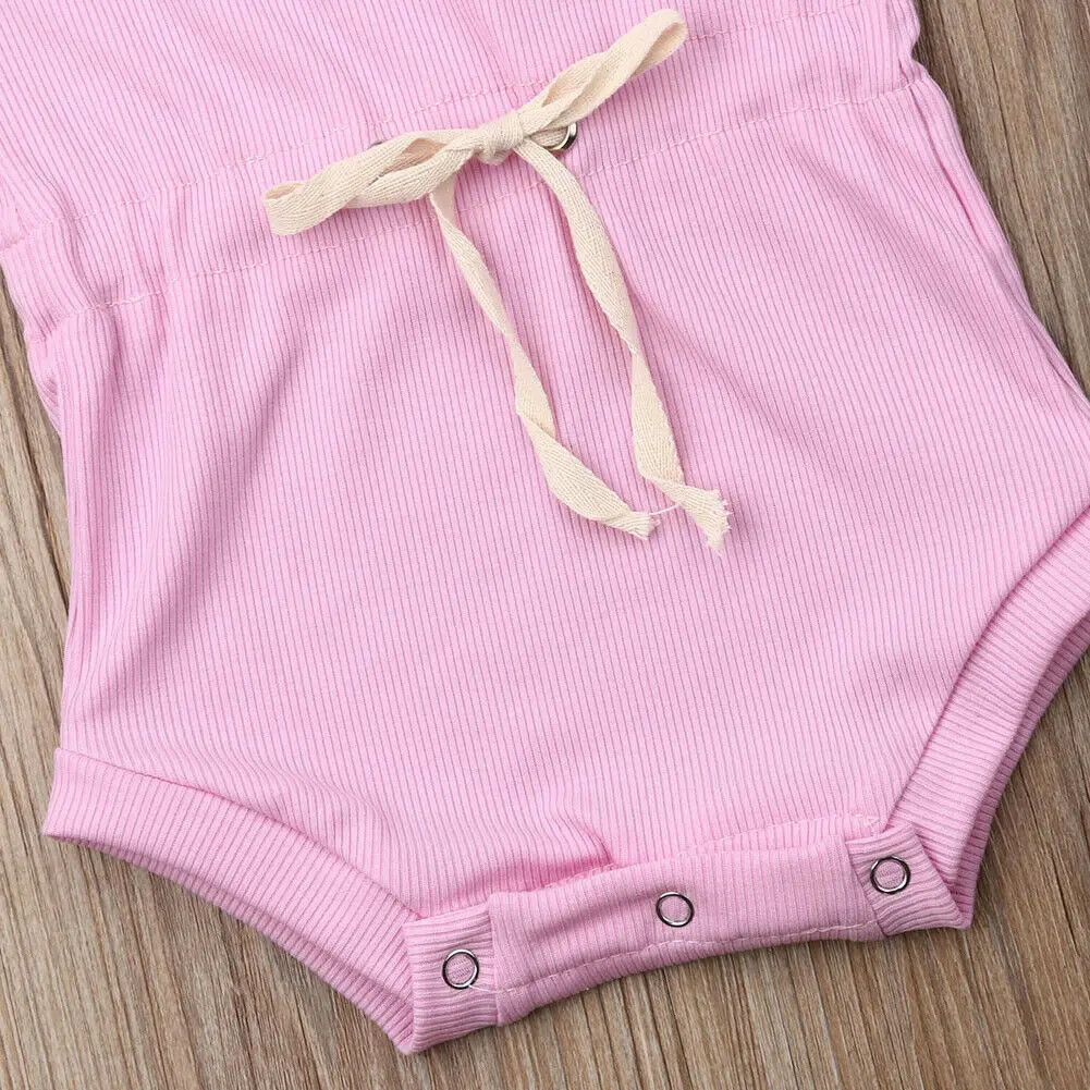 Новинка для маленьких девочек хлопковый Детский комбинезон без рукавов одежда