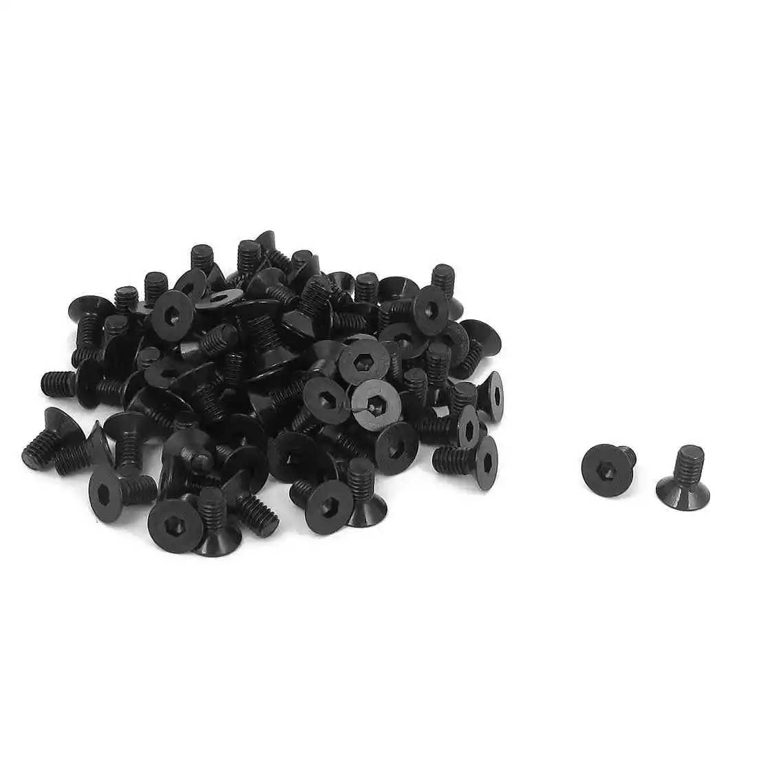 100 Pieces Hot Sale M3 x 6 mm Countersunk Head Hex Socket Metric Screwdriver Black Screw | Обустройство дома