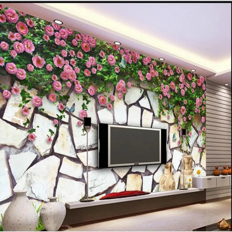 Wellyu Пользовательские Большие Настенные обои Весенняя Роза палисандр для