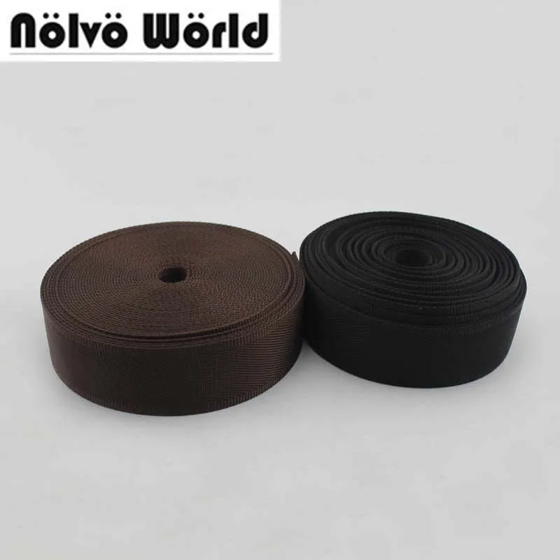 50yards 32mm 38mm wide black brown color Eco-Friendly nylon ribbon for DIY camera strap,sewing man shoulder bags strap